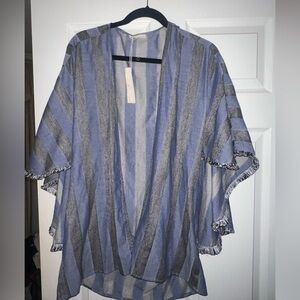 Blue and Grey light throw over